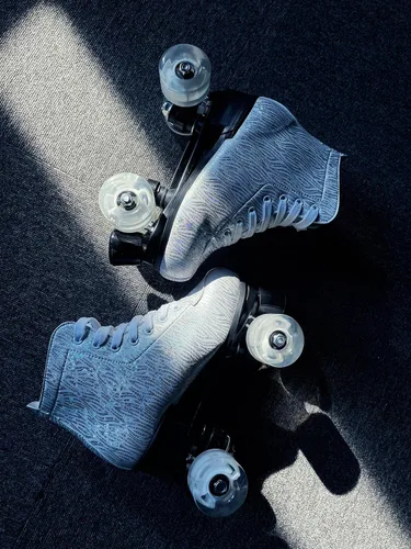 Vista 7 de MilkyWay Patines unisex de doble fila, cuatro ruedas, patines altos, patrón de rayos, para principiantes, mujeres, hombres, niños y niñas