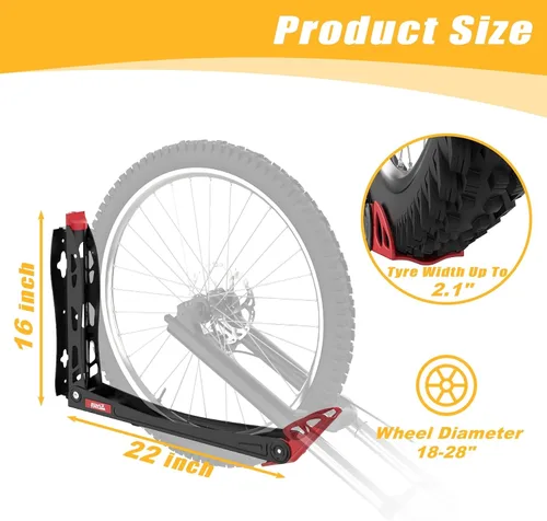 Vista 7 de TORACK BIKEPAL Soporte de bicicleta giratorio sin elevación, soporte de bicicleta vertical de ahorro de espacio montado en la pared