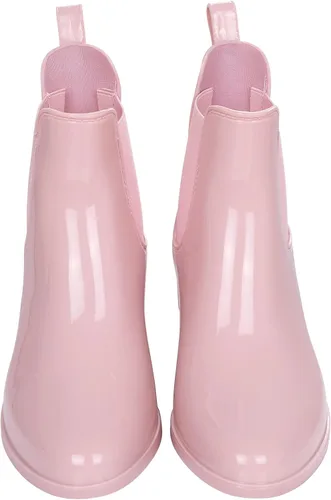 Vista 3 de Evshine - Botas de lluvia cortas para mujer, botas de lluvia de Chelsea ligeras, botas de goma impermeables