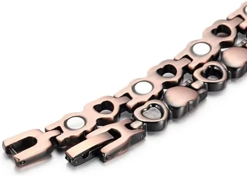 Vista 3 de Pulseras de cobre para hombres y mujeres amor corazón pulsera ajustable joyería regalos