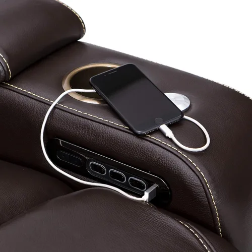 Vista 5 de Seatcraft Colosseum - Sofá marrón con mesa plegable