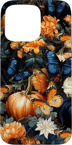 Vista 28 de iPhone 16 Autumn Leaves Butterflies Pumpkins Fall Season Thanksgiving Case