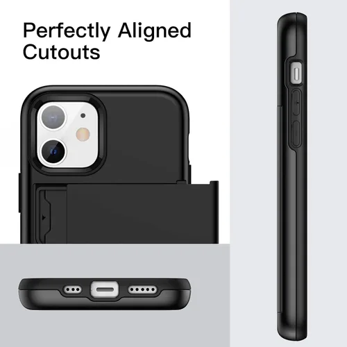 Vista 7 de JETech Funda tipo cartera para iPhone 12/12 Pro de 6.1 pulgadas con tarjetero, cubierta protectora a prueba de golpes de doble capa, ranura oculta