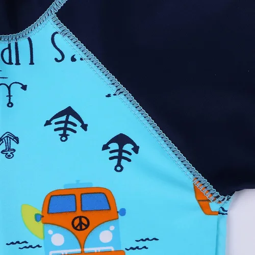 Vista 4 de HUAANIUE Traje de baño de una pieza para bebéniño pequeño con protección UPF 50+ de manga larga