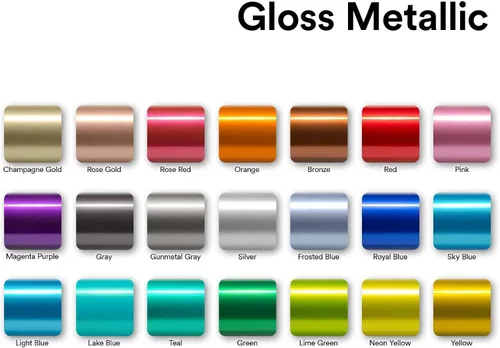 Vista 7 de 2 piezas de 4 x 8 pulgadas (10 x 20 cm) Muestra de película adhesiva de vinilo metálico brillante en color dorado champán para automóvil