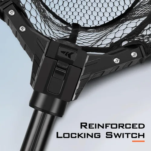 Vista 3 de KastKing Red de pesca Brutus, red de aterrizaje de peces plegable y extensible, red de pesca ligera y portátil con mango de espuma EVA suave