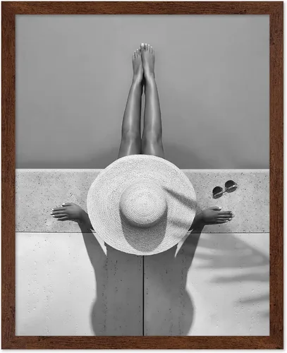 Vista 8 de Póster de arte de moda de Poster Master - Mujer en impresión de auto clásico - Arte en blanco y negro - Arte fotográfico - Arte de autos - Arte