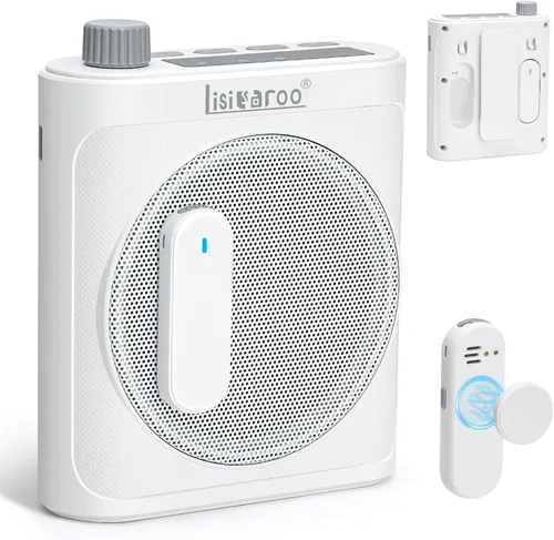 Vista 7 de Amplificador de voz inalámbrico para profesores con micrófono de solapa magnético, altavoz recargable portátil, Bluetooth 5.3, cancelación de ruido