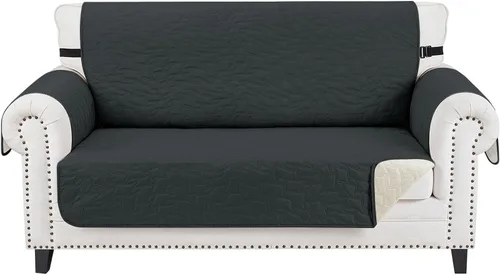 Vista 36 de CUCRAF Funda acolchada antideslizante para sofá, resistente al agua, protector de muebles para sofá de 1 cojín, apto para mascotas, funda de sofá