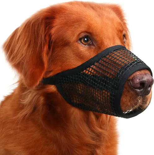 Vista 9 de Mayerzon Bozal para Perro, Bozales de Malla Suave para Perros Pequeños, Medianos y Grandes Chihuahua Poodle Husky Labrador Retriever, Protector