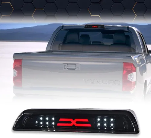 Vista 6 de PIT66 3ª luz LED de freno, compatible con Toyota Tundra 2007-2018 de montaje alto, luz LED de freno de carga trasera de tercera generación, lente