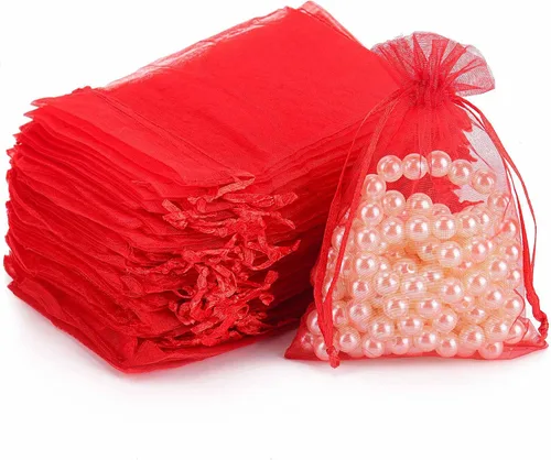 Vista 9 de 100 bolsas de organza – Bolsas de joyería de 4 x 6 pulgadas con cordón, malla negra para embalaje de regalo, fiesta, boda, festivo