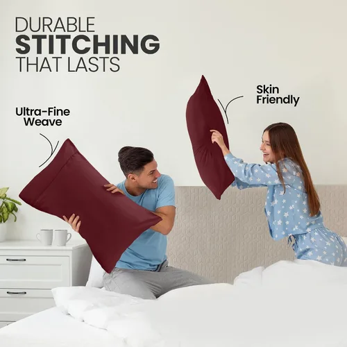 Vista 4 de Utopia Bedding Fundas de almohada Queen – Paquete de 2 – Cierre de sobre – Tela de microfibra cepillada suave – Fundas de almohada resistentes al