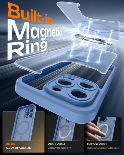 Vista 641 de TOCOL Funda para iPhone 11, compatible con Magsafe, protección completa de cámara, imanes integrados, protección contra caídas, funda translúcida