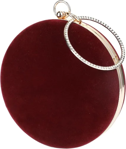 Vista 7 de Selighting Bolsos de mano redondos de terciopelo para mujer, bolsas de noche, bolso formal de boda, graduación, cóctel, fiesta, bolso de mano