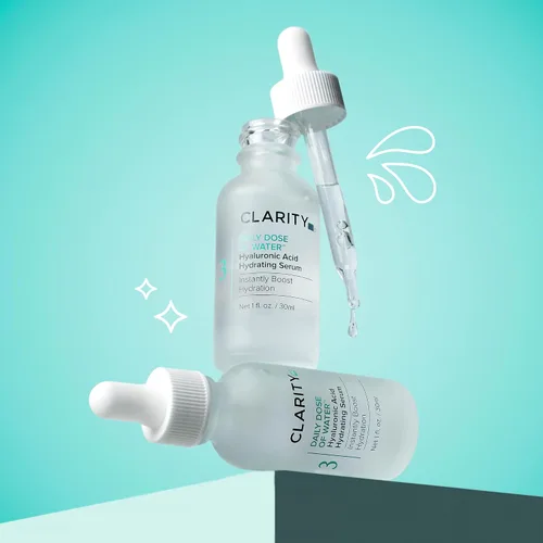 Vista 8 de ClarityRx Dosis diaria de suero facial hidratante de ácido hialurónico de agua, tratamiento hidratante diario natural a base de plantas para piel
