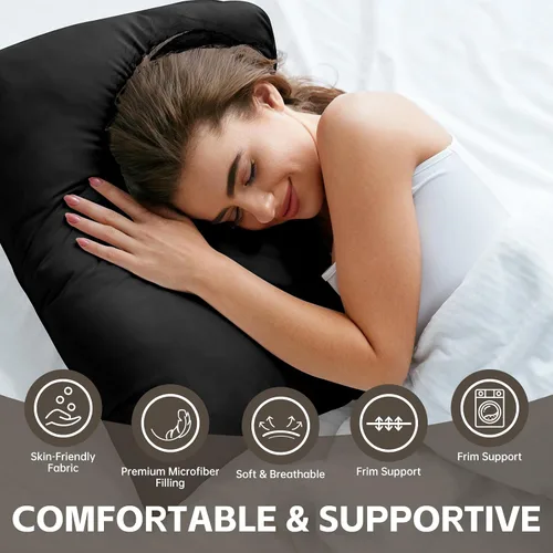 Vista 2 de HIMOON Almohadas de cama para dormir paquete de 4, juego de almohadas refrescantes de tamaño estándar de 4, funda de microfibra de alta gama