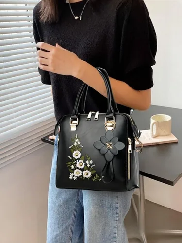 Vista 2 de Bolso de mano bordado con asa superior y bolso ligero para mujer