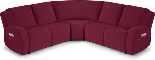 Vista 7 de VANSOFY Fundas de Sofá Seccional Reclinable Extra Grandes, Fundas Lavables de 5 Piezas para Sofá Seccional en Forma de L con Asiento de Esquina