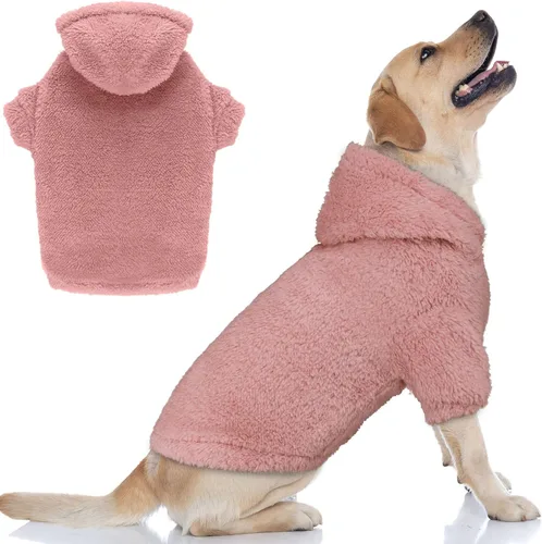 Vista 11 de Suéteres mullidos para perros medianos, suéter con capucha para perro, ropa cálida, suave y acogedora, abrigos para mascotas, sudadera con capucha