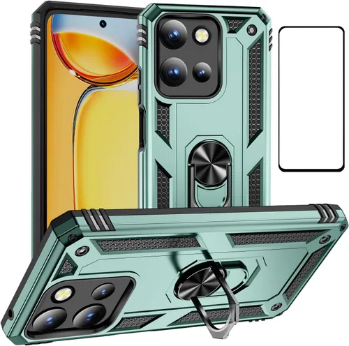 Vista 47 de Funda para Xiaomi POCO X3 NFC /X3 Pro con protector de pantalla, armadura de protección militar híbrida resistente a prueba de golpes, funda Negro