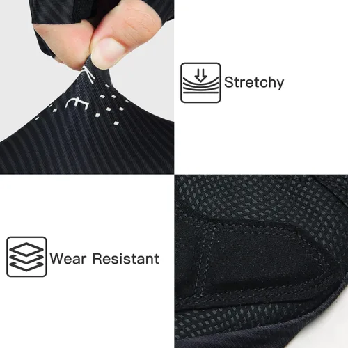 Vista 4 de Souke Sports Cycling Gloves Road Bike Light Weight Padded Half Finger Gloves Biking Bicycle Breathable Anti-Slip Shock-Absorbing Gloves for Men Women