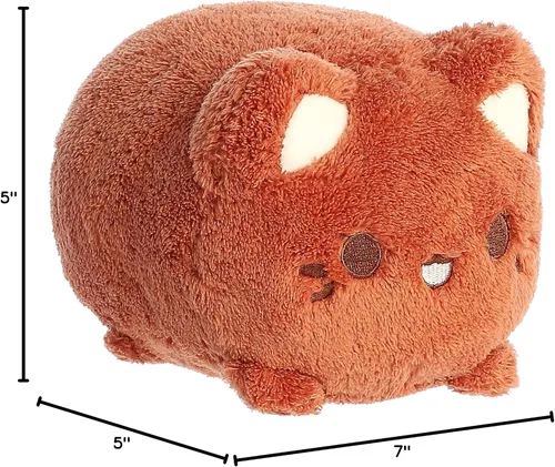 Vista 5 de Aurora Encantador Tasty Peach Coconut Meowchi - Animal de peluche - Diseño brillante y colorido - Peluche Showpiece - Marrón 7 pulgadas