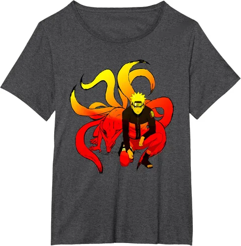 Vista 24 de Naruto Shippuden Naruto and 9 Tails - Camiseta de manga corta Negro