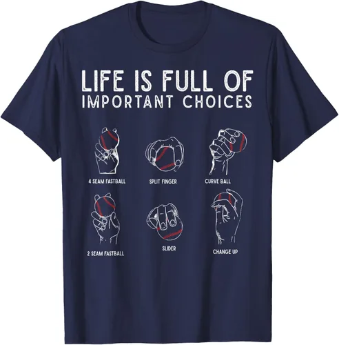 Vista 80 de Tipos de béisbol Pitches Life Choices Jugador Camiseta