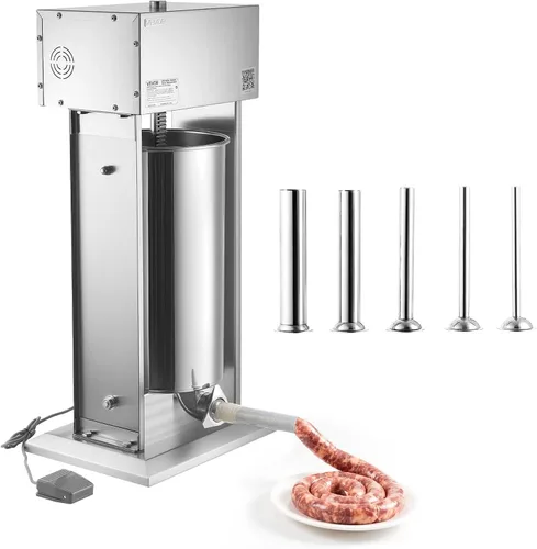 Vista 15 de VEVOR Relleno eléctrico de salchichas, relleno vertical de carne de 22 10l