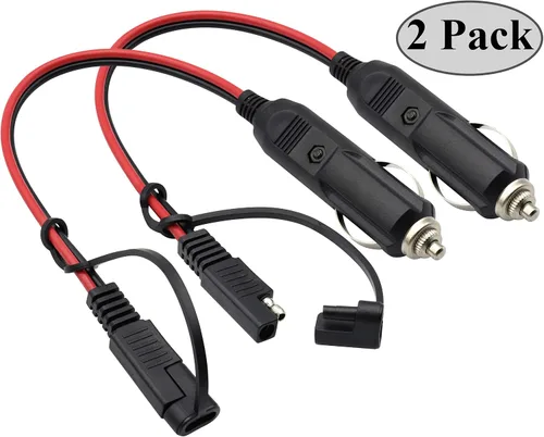 Vista 4 de Cable de cargador para encendedor de cigarrillos SAE, 16 AWG 12 V, enchufe macho a SAE de 2 pines, conector de desconexión rápida, adaptador