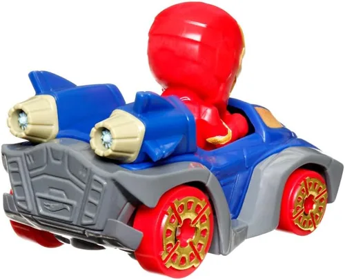 Vista 4 de Hot Wheels RacerVerse - Vehículo fundido a presión con conductor de Iron Man escala 1:64
