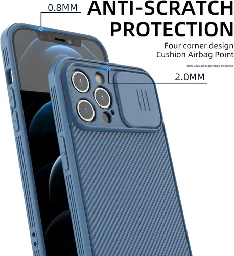 Vista 2 de Funda para iPhone 12 Pro Max, compatible con MagSafe, funda magnética delgada protectora a prueba de golpes, color azul