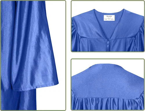 Vista 2 de Herrenbek Shiny Kindergarten Graduation Gown Cap Stole Set for Kids with 2022 TasselCertificate