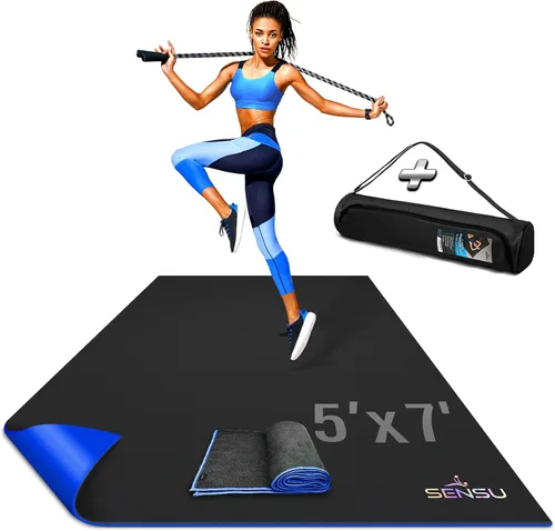 Vista 9 de Sensu Large Exercise Mat – Extra Thick Non-Slip Workout Mat for Home Gym, Durable Shoe-Friendly Fitness Mat for Strength Training, Stretching