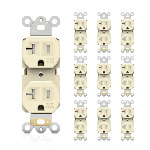 Vista 11 de Toma eléctrica dúplex 15A 125V TR, 2 polos 3 cables, listado UL, 10 Negro