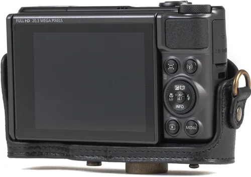 Vista 4 de MegaGear MG1176 Canon PowerShot SX740 HS, SX730 HS Ever Ready Funda De Cuero Genuino Con Correa - Negro
