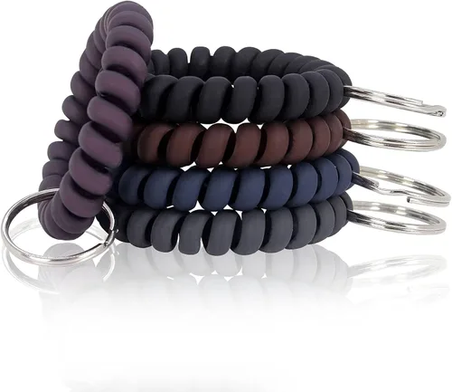 Vista 11 de BIHRTC Llavero de muñeca con resorte flexible espiral de muñeca de bobina de sauna llavero