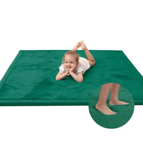 Vista 25 de Huloo Sleep - Tapete de juego para la habitación de bebés y niños pequeños, anticaídas, de espuma elástica de 1.3" de grosor, 28" x 72", terciopelo