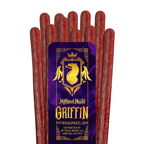 Vista 15 de Mythical Meats Sabor original (basilisco) Paquete de 12 palitos de bocadillo – Alligator suave con cerdo y carne de res – Carnes secas