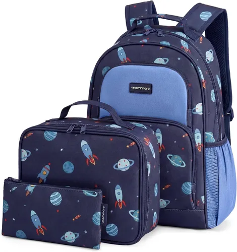 Vista 12 de mommore Juego de mochila para niños y niñas de 4 a 8 años A-dinosaurio