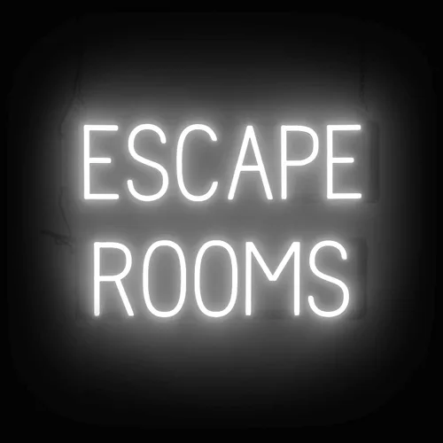Vista 66 de SpellBrite Cartel de ESCAPE ROOM Letrero relacionado con el entretenimiento con aspecto de neón, fuente de luz LED roja 23.6 x 15.0 pulgadas Rojo