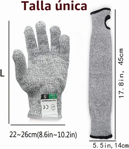 Vista 4 de Guantes y mangas de nitrilo resistentes a los cortes con protección EN388 Nivel 5 Negro