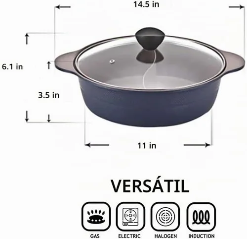 Vista 3 de IH Shabu Shabu - Olla de cerámica con doble revestimiento (11 in)