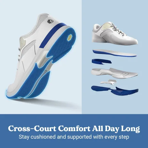 Vista 9 de FitVille Mens Wide Pickleball Shoes All Court Tennis Shoes with Arch Support for Plantar Fasciitis