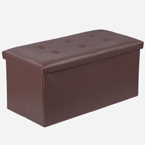 Vista 12 de ZenStyle Banco otomano de almacenamiento de 30 pulgadas, reposapiés plegable, banco largo de almacenamiento para zapatos con asiento acolchado