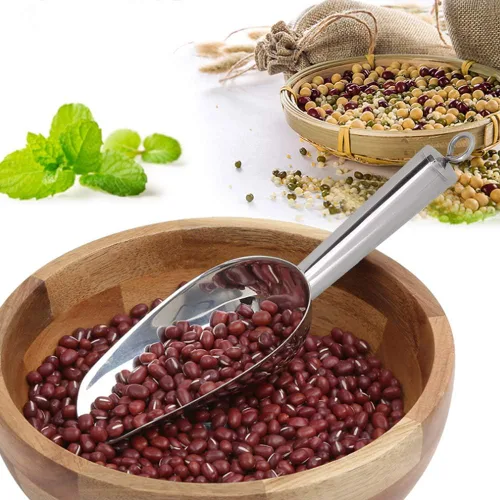 Vista 3 de Fdit Cuchara multifuncional de acero inoxidable para alimentos de hielo, granos de café, pala de frutas secas, 1 unidad para bar y cocina (38 onzas)