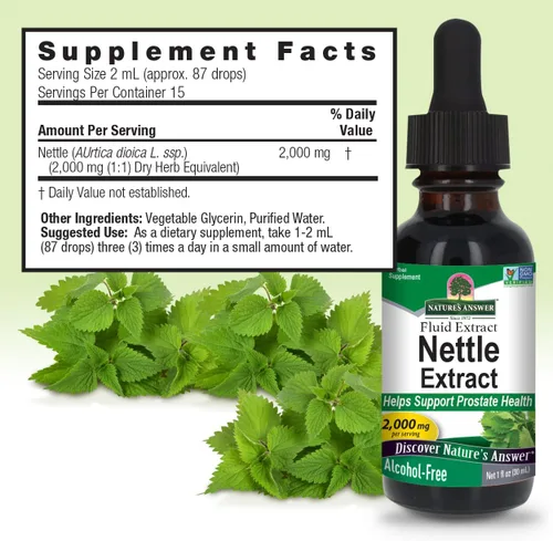 Vista 3 de Nature's Answer Suplemento de extracto de ortiga sin alcohol, 1 onza