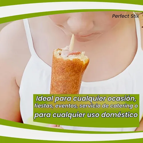 Vista 7 de Perfect Stix - WRS55SP-100 Brocheta de madera para manzana de caramelo - 5-1/2 pulgadas x 3/16 pulgadas, semipuntiaguda (paquete de 100 unidades)