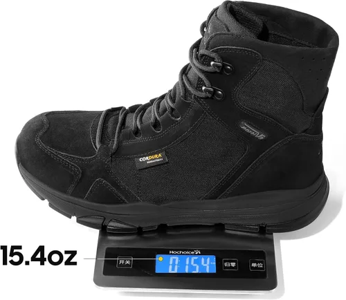 Vista 3 de NORTIV 8 Botas de trabajo tácticas militares ligeras para hombre, botas de combate para senderismo, motocicleta